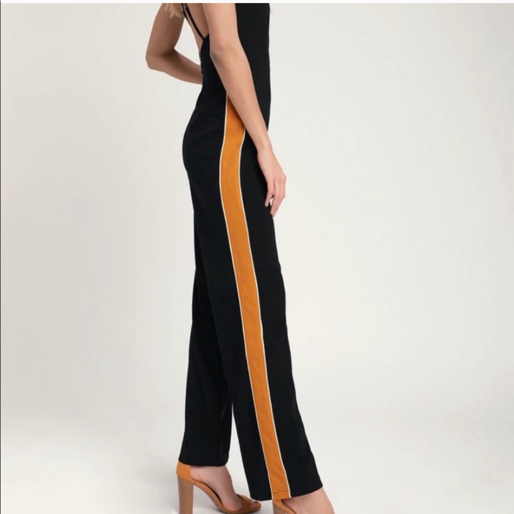 NWOT Lush Black and Burnt Yellow Jumpsuit